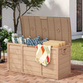 75 Gallon Resin Outdoor Storage Box with Handles Deck Box for Pool Accessories Garden Tools Camping Gear