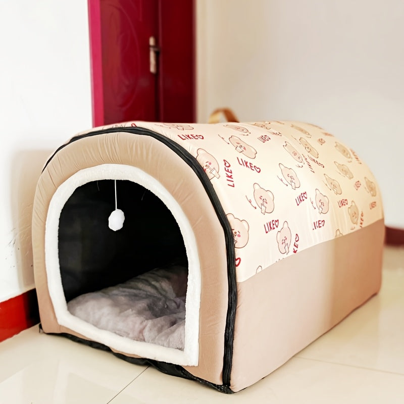 Washable Dog Bed with Removable Cover & Non-Slip Bottom – Orthopedic Foam Support, Cozy All-Season Bed for Small Medium Large Dogs Up to 99 LBS, Cartoon Design, Machine Washable