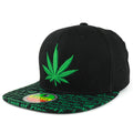 Rasta MJ Leaf 3D Embroidered Flat Bill Snapback Cap – Hip Hop Reggae Hat, Adjustable Snapback, One Size Fits Most, Unisex Streetwear Baseball Cap