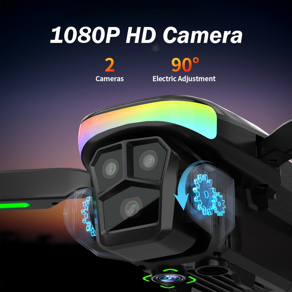Foldable RC Drone with Dual Camera LCD Screen Remote Brushless Motor Altitude Hold 3D Flips Headless Mode One-Key Takeoff 32G SD Card for Beginners Adults