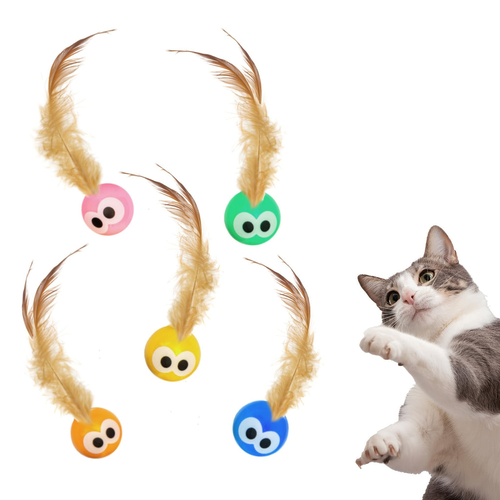 5-Pack High-Bouncing Kitten Chase Balls – Self-Play Plastic Ball Toy Set for Indoor Cats & Small Breeds, Interactive Hunting & Exercise Toy for Kitten Development, Boredom Buster Cat Toy