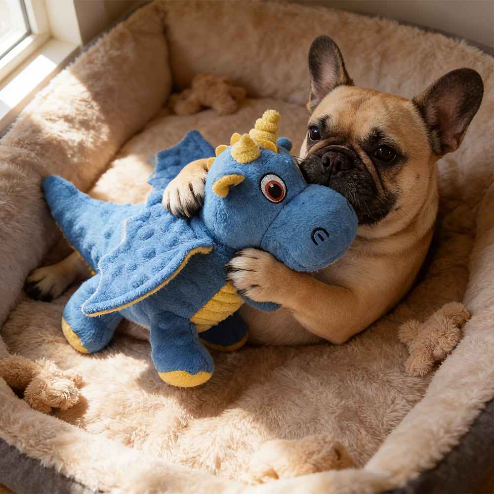 Plush Squeaky Chew Toy for Dogs & Cats – Soft Bite-Resistant Non-Shedding Stuffed Squeaker Toy, Safe Non-Toxic Washable Solo Play Boredom Buster for Puppies & Kittens