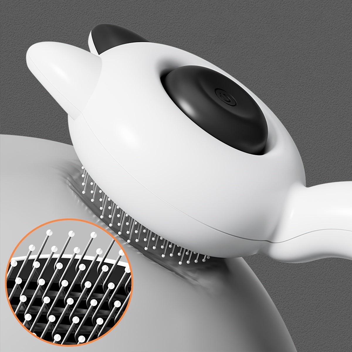 Self-Cleaning Cat Grooming Comb with One-Touch Button - Stainless Steel Deshedding Brush for Long & Short Hair Cats, Pet Hair Remover Massager Shedding Brush for Cats & Dogs