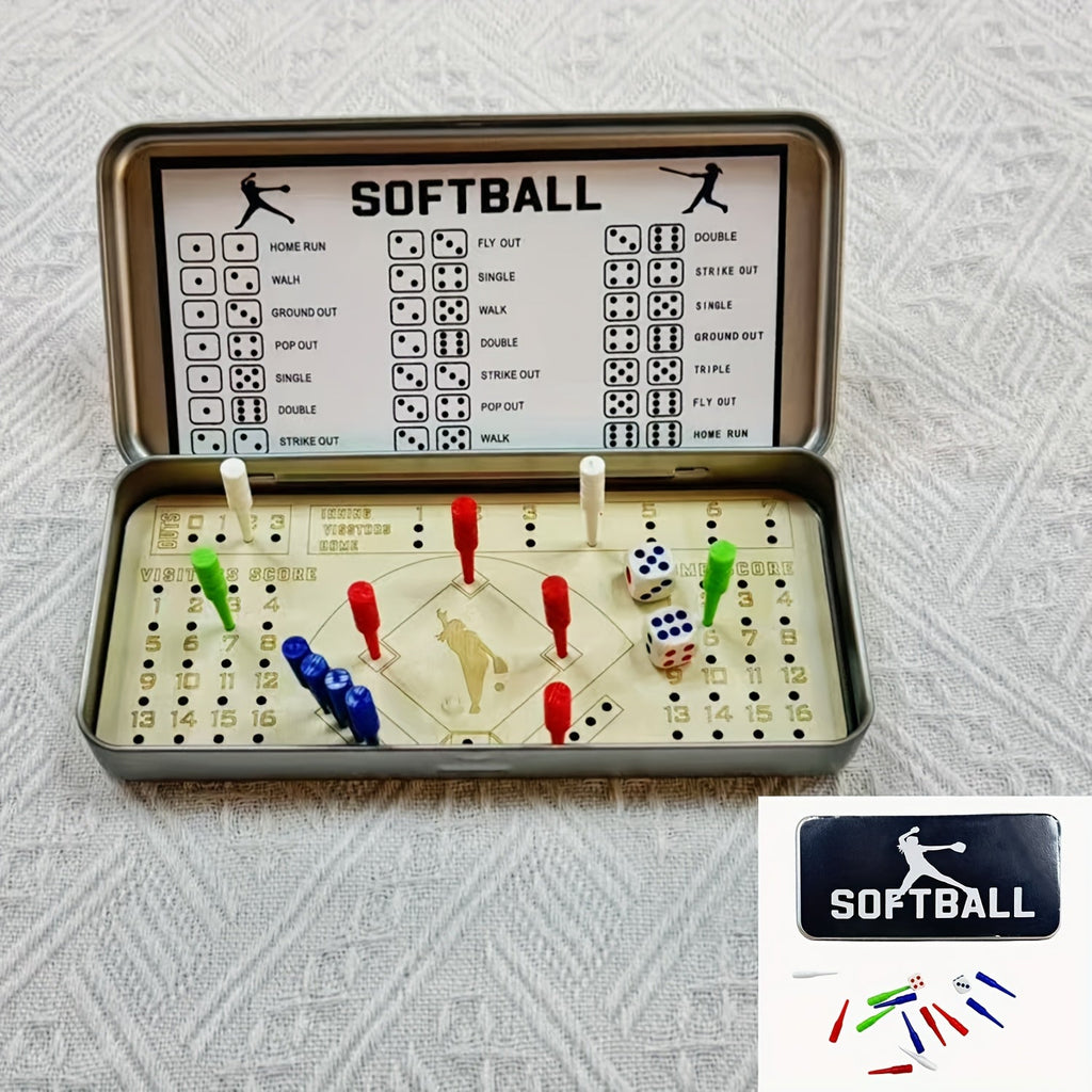 Sports Travel Board Game Set – Portable Wooden Finger Joint Dice Game for Football, Baseball & Softball, Fun Tabletop Game for Family Game Night, Parties & Gatherings, Gift for Sports Fans Kids Adults