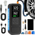 Portable Cordless Tire Inflator 160PSI Air Compressor with Digital Pressure Gauge LED Light 8X Faster Inflation for Car Motorcycle Bike Ball - Rechargeable Electric Air Pump