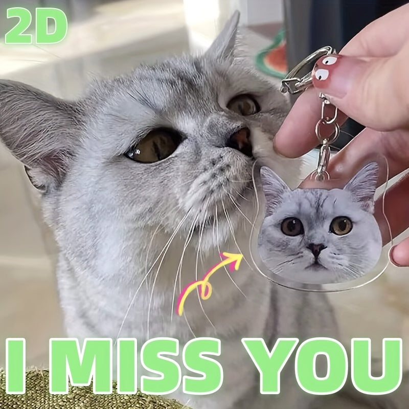 Custom Pet Memorial Keychain – Personalized Forever in Your Heart Keychain for Lost Dog Cat, Sympathy Gift for Pet Loss, Engraved Pet Remembrance Keepsake