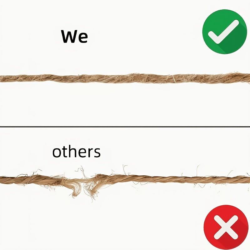 Natural Hemp Rope for Cat Scratching Posts 393.7 Inch - Durable Sisal Replacement Cord for DIY Cat Tree & Claw Care, Strong Unwound Hemp Cord for Scratching Post Repair & Crafts
