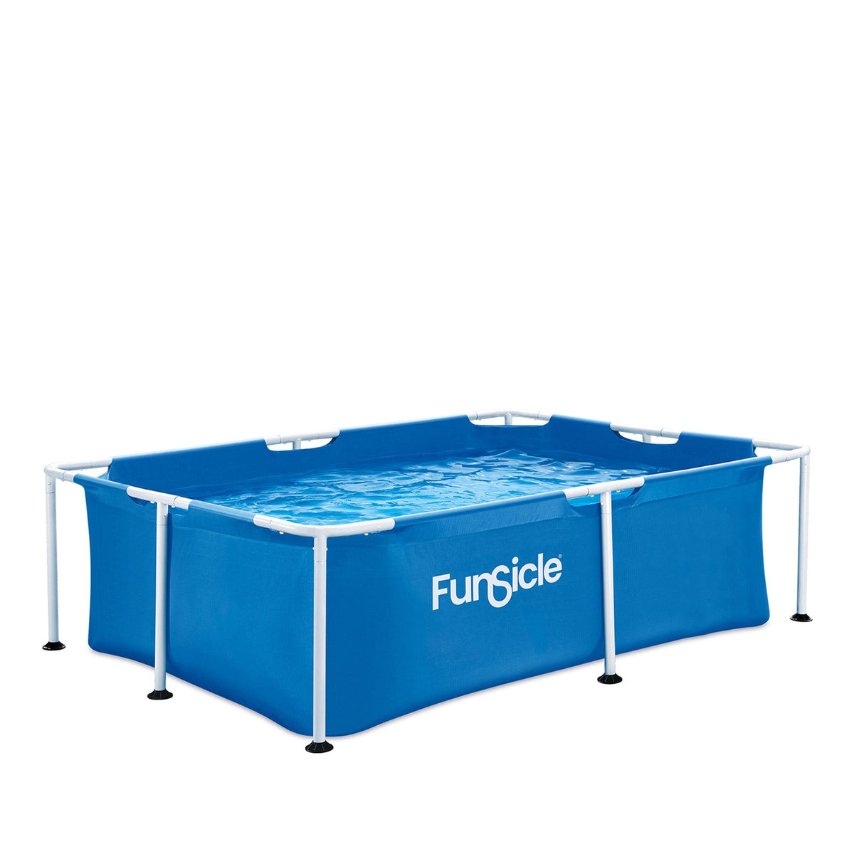 Funsicle 7-Foot Above Ground Activity Lap Pool for Family – SmartConnect Easy Setup, Durable Metal Frame, 3-4 Person Rectangular Backyard Pool for Kids & Adults Ages 6+, Blue