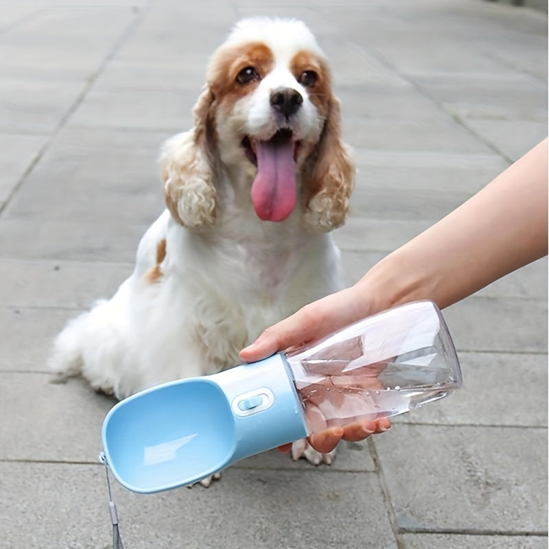 Portable Dog Water Bottle with Bowl - Leakproof Travel Pet Drinking Bottle for Dogs, One-Hand Operation Outdoor Hydration Dispenser for Walking Hiking Camping, Dog Travel Accessory Gift