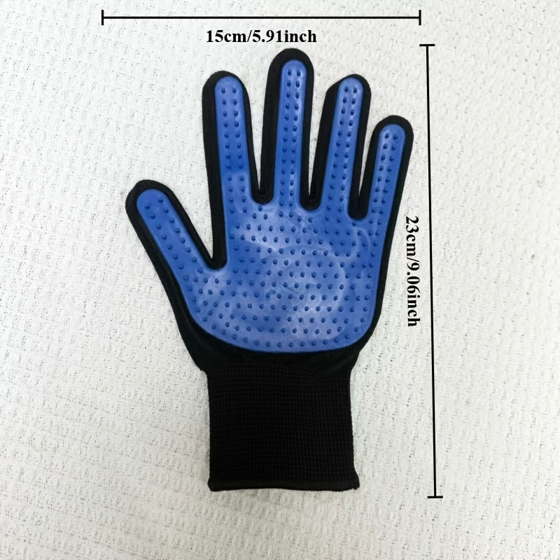 Pet Grooming Gloves 2 Pairs (4 Pieces) – Massage & Deshedding Hair Removal Glove Brush for Dogs and Cats, Gentle Rubber Bristle Pet Shedding Mitt for Short & Long Hair, Bathing & Grooming Tool