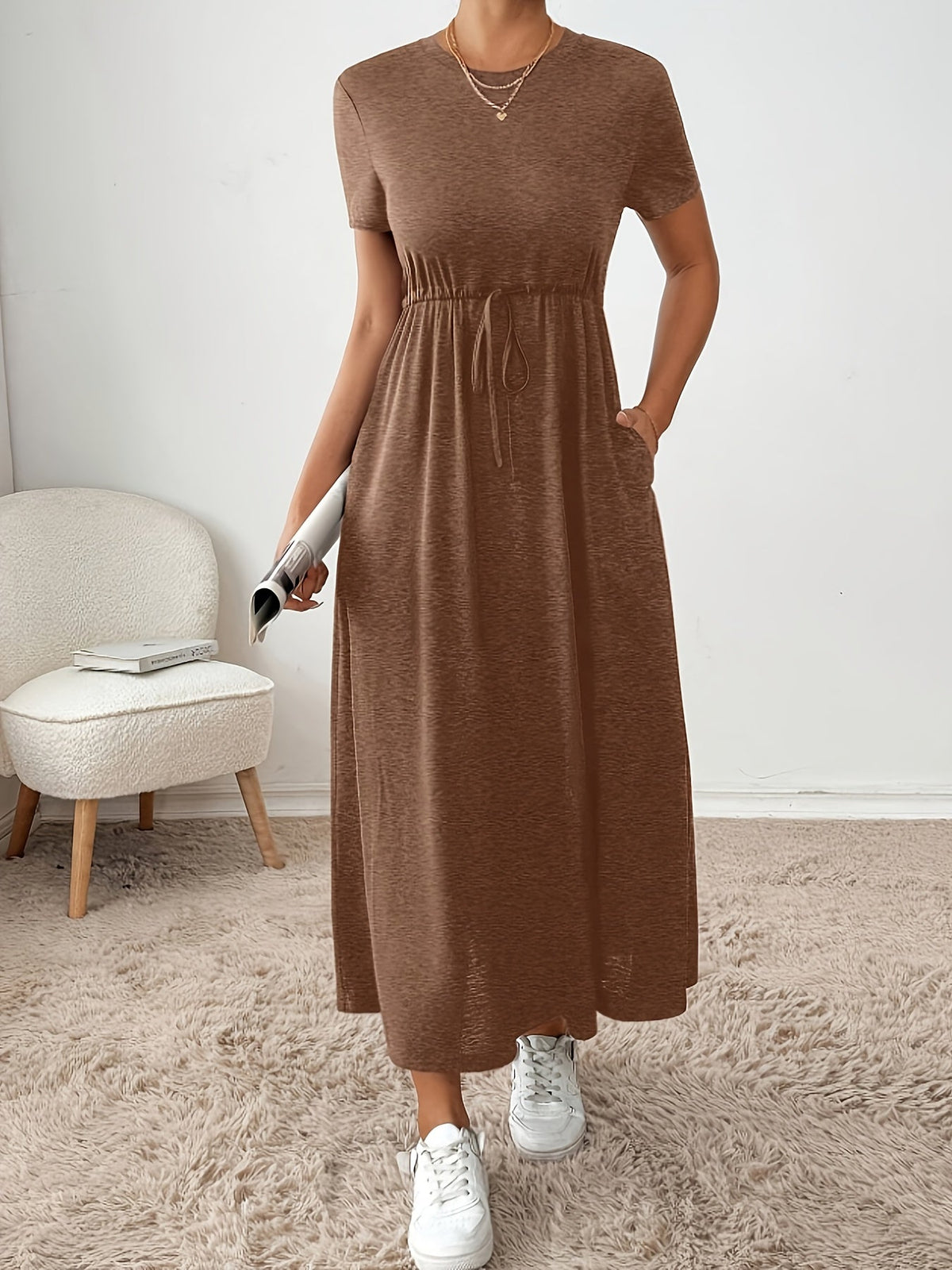 Women's Stretchy Bodycon Midi Dress Solid Color Slim Fit Casual Party Dress High Elasticity Knit Fabric All Season Comfortable Wear Dark Gray Dark Green Black XS-XL
