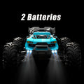 High Speed RC Car 70KM/H 1:16 Scale 4WD Off-Road Remote Control Car with RC390 Brushless Motor, 2.4GHz, Head-Up Wheelie, LED Lights, All Terrain Drift Racing Vehicle – ZHUOYOU 2 Batteries Included