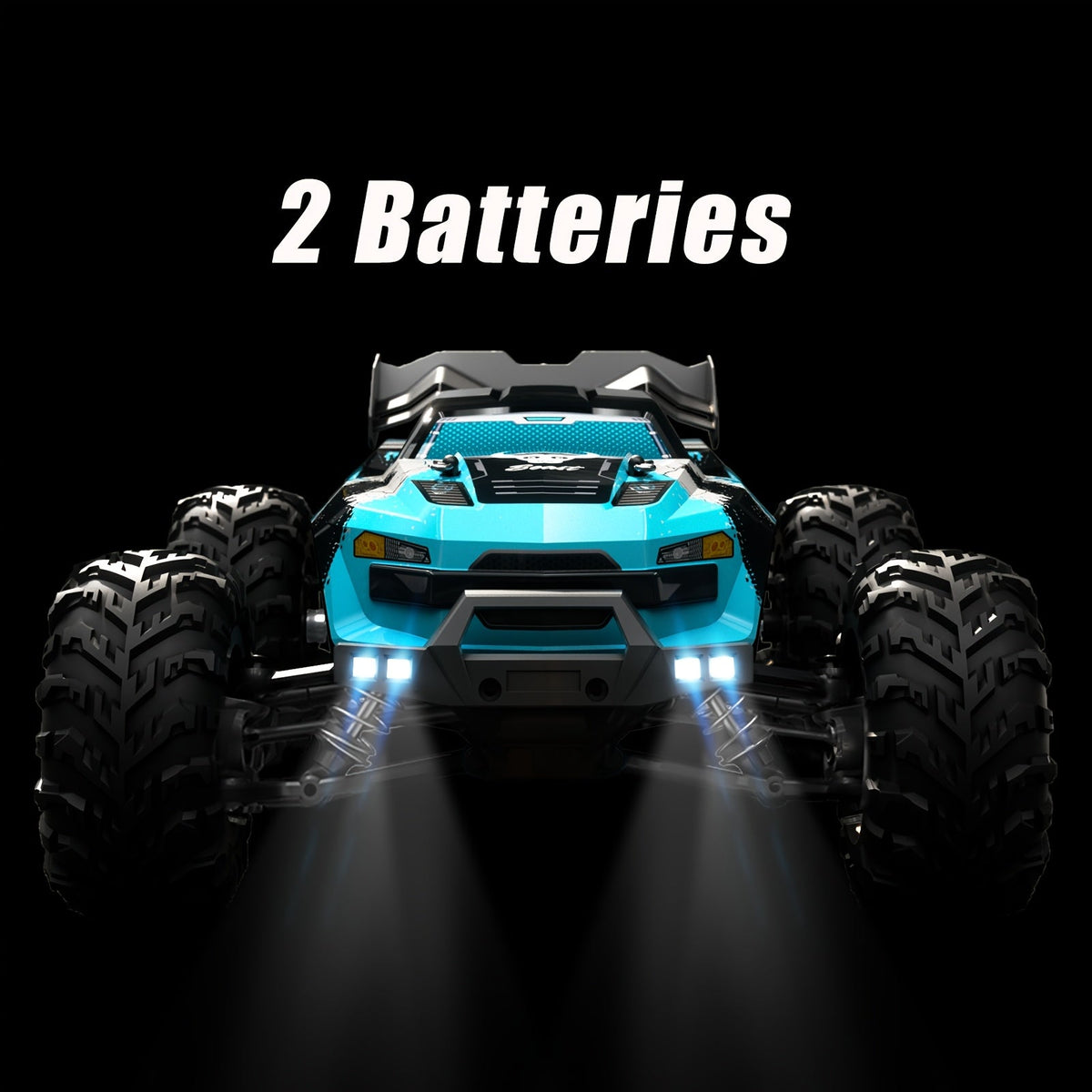 High Speed RC Car 70KM/H 1:16 Scale 4WD Off-Road Remote Control Car with RC390 Brushless Motor, 2.4GHz, Head-Up Wheelie, LED Lights, All Terrain Drift Racing Vehicle – ZHUOYOU 2 Batteries Included
