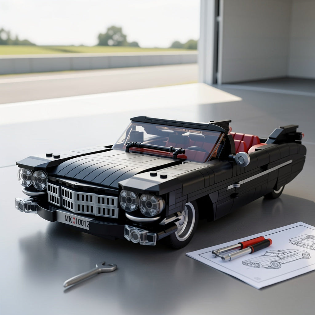 Mould King 10012 Black Sports Car Building Block Kit 1245pcs, MOC Supercar Model Building Set - Static Version Display Model, Creative Gift for Adults & Collectors Ages 14+