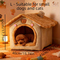 Cute House Dog Bed for Small Dogs - Warm Winter Plush Thick Cushion Pet House Bed for Teddy Chihuahua Pomeranian Bichon Schnauzer Bulldog, Indoor Dog Room Cozy Sleeping Nest