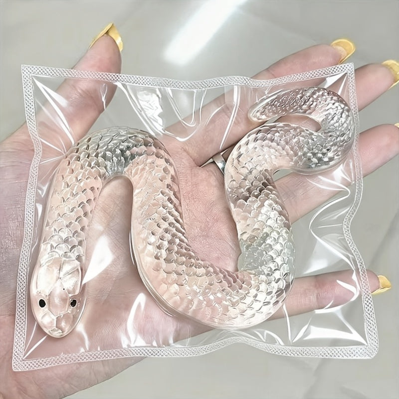 Squishy Snake Head Clip Fidget Pop Toy Transparent TPR Slow-Rising Stress Relief Sensory Toy Desktop Prank Novelty Gift for Kids Adults Ages 2+