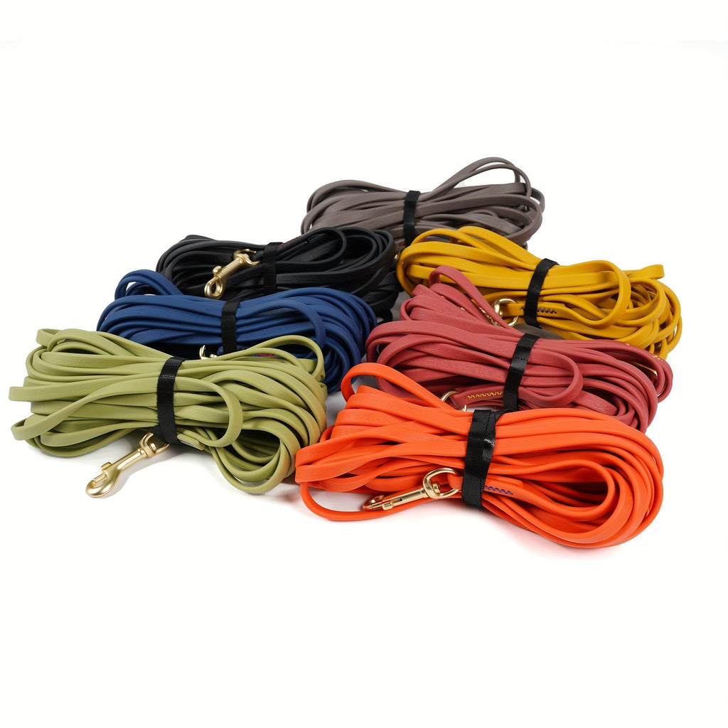Long Dog Training Leash - Waterproof PVC-Coated Nylon, 600lb Pull Strength, Recall Training Lead for Outdoor Use, Available in 5ft 10ft 20ft 30ft, Easy to Clean