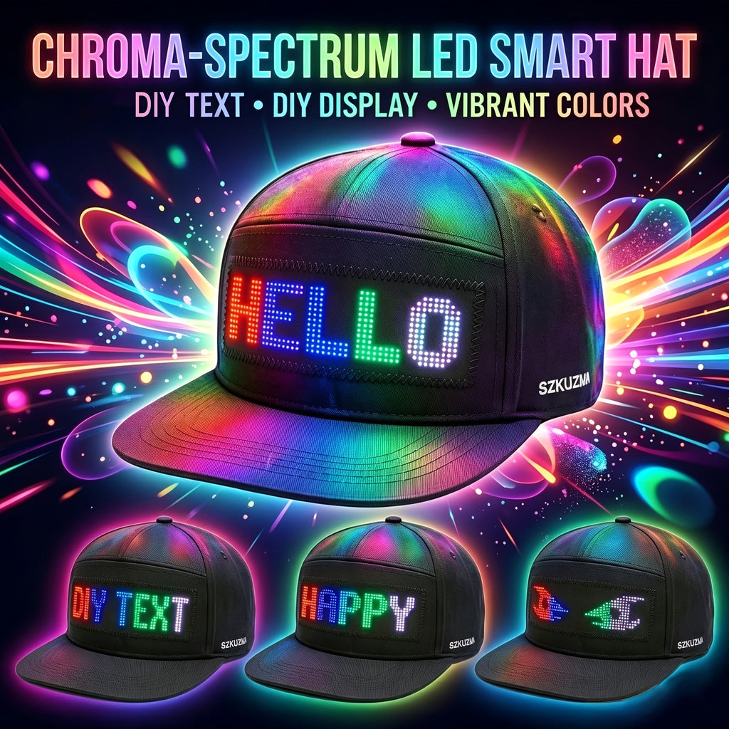 Programmable LED Light-Up Baseball Cap with Scrolling Text Display – 12x48 Pixel USB-C Rechargeable Unisex Hat for Club Party Music Festival Night Run Youth Gift
