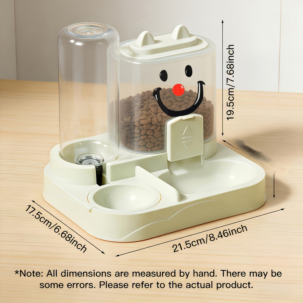 2-in-1 Automatic Cat Feeder & Water Dispenser – Dopamine Color Design, Dry & Wet Separation, Transparent BPA-Free Plastic, No Battery Needed – Indoor Pet Food & Hydration Station for Cats & Dogs
