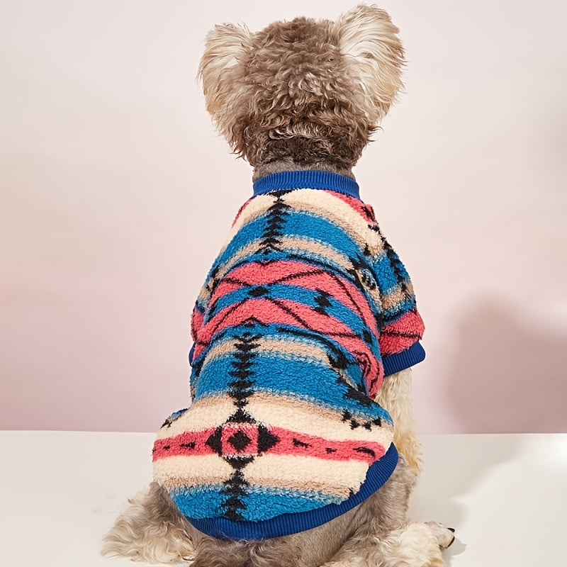 Floral Print Dog Sweater Warm Cozy Knit Pet Pullover for Small and Medium Dogs Cold Weather Dog Apparel Stylish Fall Winter Dog Clothes