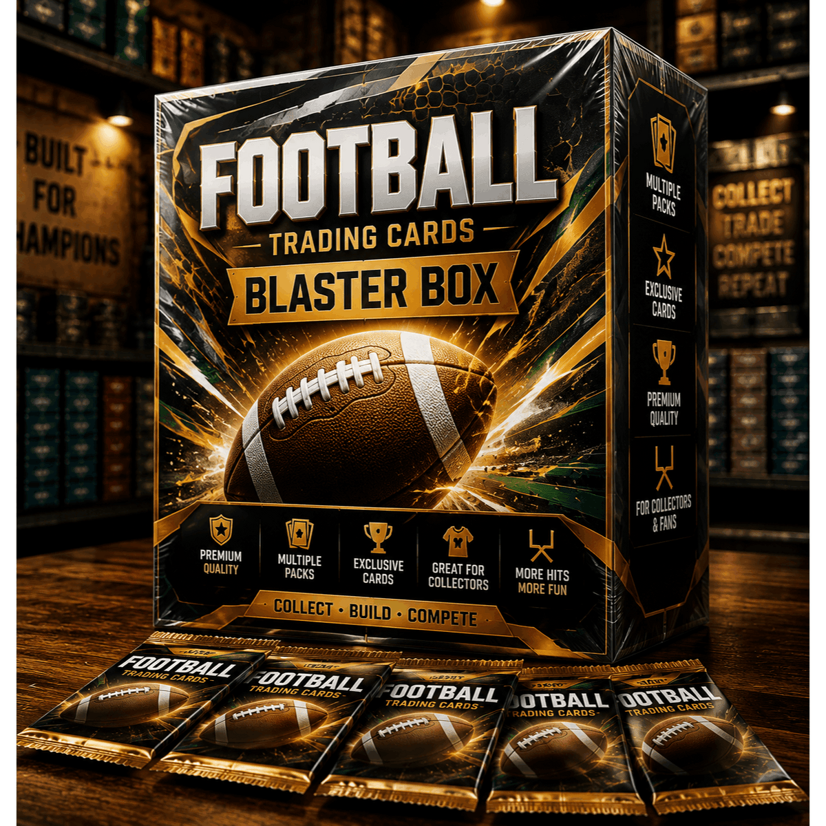 2024 Topps Football Trading Card Mega Box – 80 Cards Factory Sealed, 10-Pack Bundle (8 Cards Each), Special Insert Cards Included – Perfect for Collectors, Card Breaks & Trading