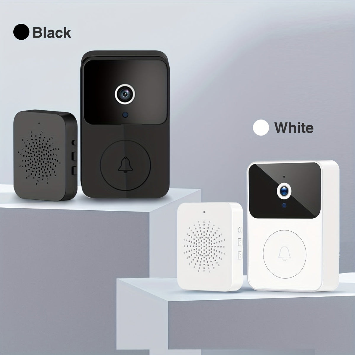 Wireless Video Doorbell Camera with HD Night Vision, Motion Alerts & Two-Way Audio – Smart WiFi Doorbell, Remote Mobile View, Voice Changer, Rechargeable Battery, 2.4GHz, Home Security