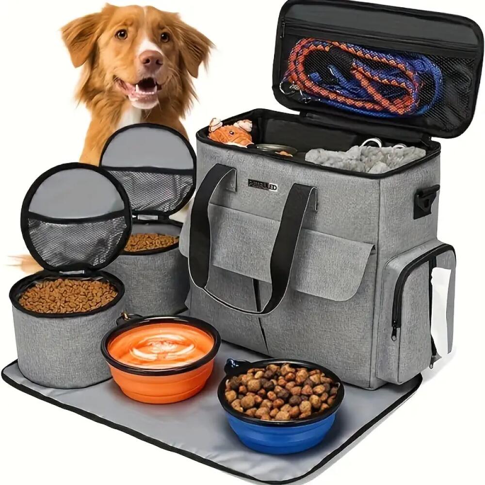 Dog Treat Pouch 6 Pack Large Capacity Nylon with Zip Closure - Multi-Function Outdoor Pet Training Treat Bag for Dogs - Dog Walking Camping Treat Carrier Bag Set for Hiking & Training Rewards