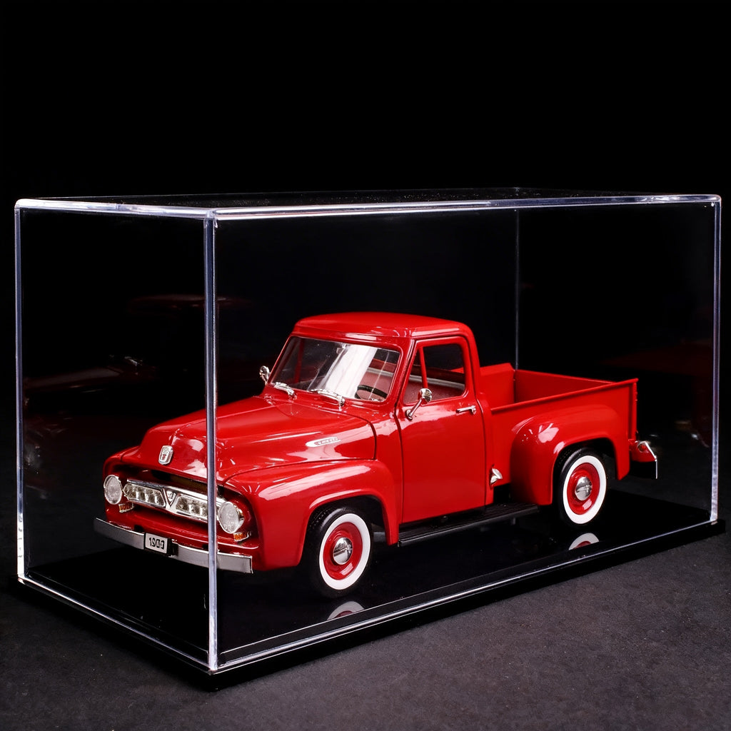 1953 Ford F-100 Pickup 1/18 Scale Zinc Alloy Diecast Model Car - Detailed Interior, Rotatable Wheels, Acrylic Display Box | Classic Truck Collectible Gift for Car Enthusiasts, Father's Day Christmas Birthday