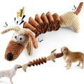 Large Squeaky Crinkle Dog Toy – Extendable 15.7" to 19.7" Plush Pull & Tug Bite Toy with Crinkled Paper Filling for Small Medium Large Dogs, Interactive Fetch & Chew Toy, No Battery Needed