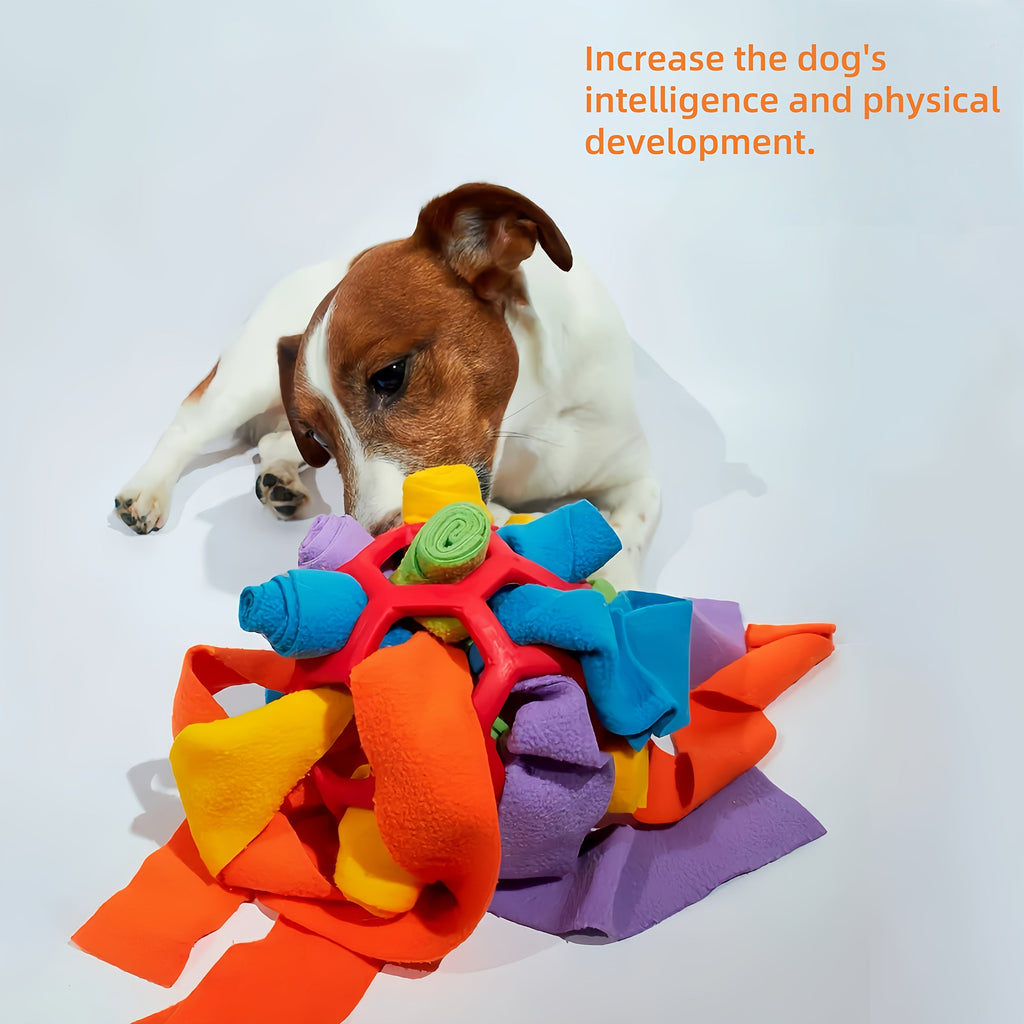Interactive Snuffle Ball for Dogs - IQ Training Treat Hiding Puzzle Toy, Durable Rubber Slow Feeder for Mental Stimulation & Boredom Relief, Easy to Clean, for Small & Medium Dogs