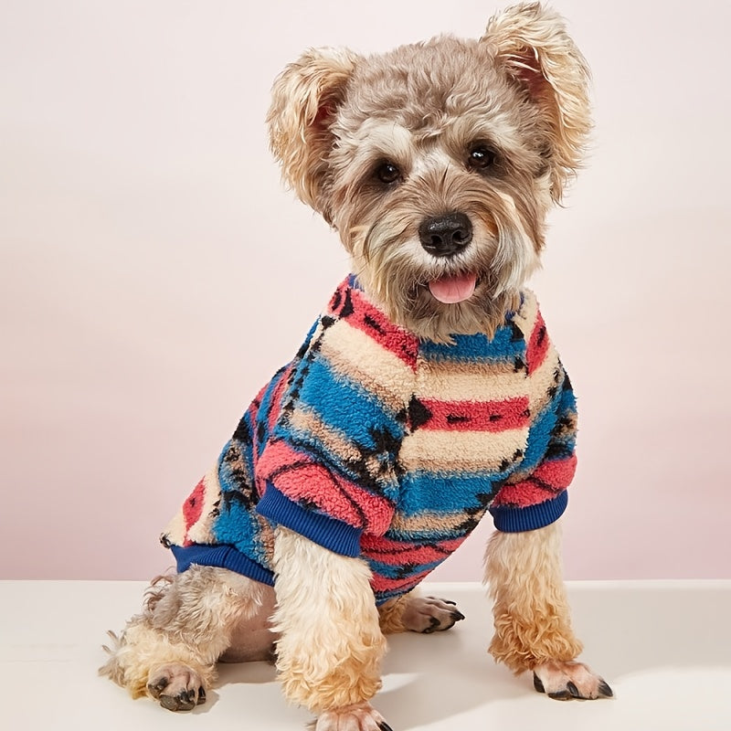 Floral Print Dog Sweater Warm Cozy Knit Pet Pullover for Small and Medium Dogs Cold Weather Dog Apparel Stylish Fall Winter Dog Clothes