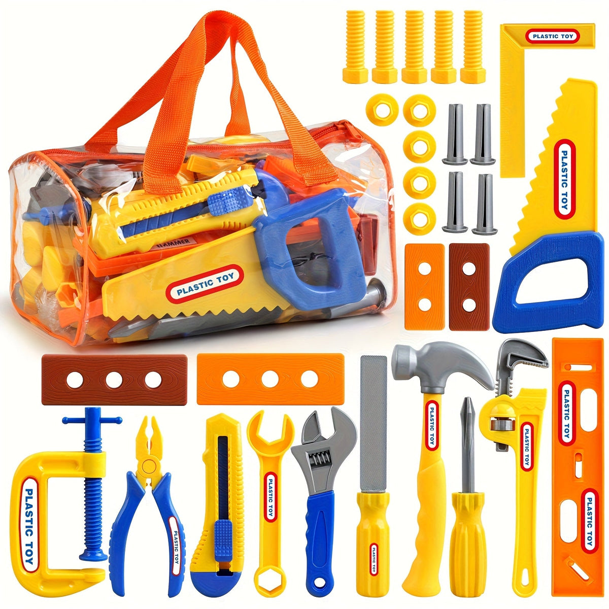 Kids Toy Tool Box Set 10 19 or 30 Piece Simulation Screwdriver Tool Kit Pretend Play Construction Toys for Boys Girls Toddlers STEM Learning Home Role Play Birthday Gift Random Color