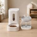 Automatic Pet Food & Water Dispenser 2-in-1 Set – 121oz Auto Cat Food Feeder + 60oz Water Fountain with No-Jam Design for Indoor Cats & Small Dogs
