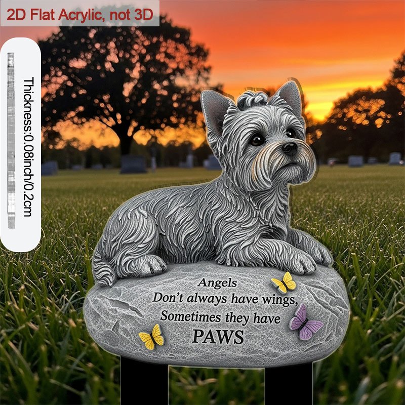 Acrylic Dog Memorial Garden Stake – 9-Inch 2D Flat Outdoor Grave Site Tribute Stake, Cute Dog Whispers of Love Design, Pet Loss Remembrance Marker for Garden Yard Cemetery, Healing Memorial Gift