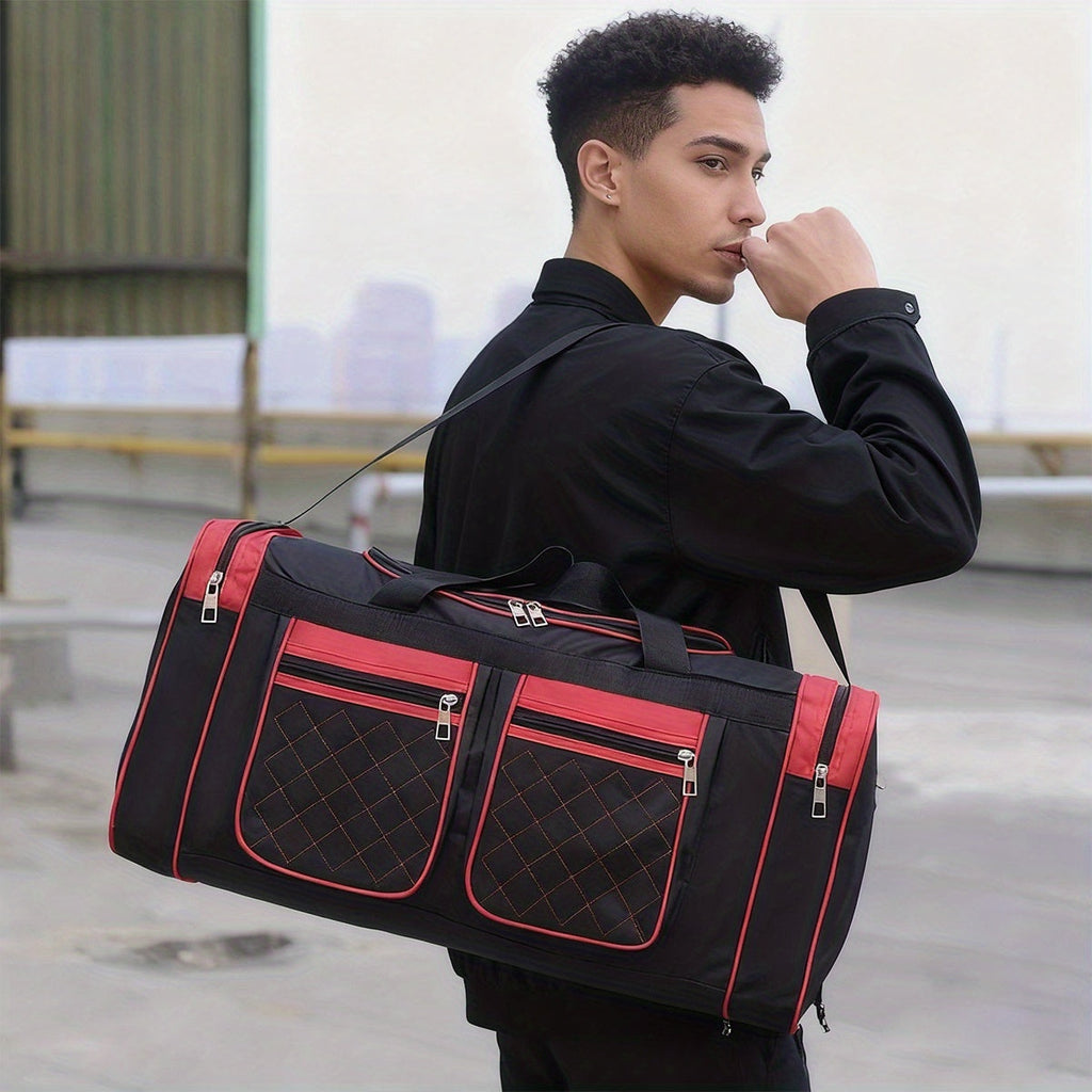Large Capacity Travel Duffel Bag for Men & Women – Heavy-Duty Gym Bag with Multi-Pocket Design, Adjustable Shoulder Strap & Zipper Closure for Fitness, Weekend Trips, Business Travel & Outdoor Use