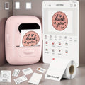 Wireless Thermal Label Maker – No Ink Required, Multiple Templates, Bluetooth Label Printer for Storage Organization Home Office School Supplies, Pink White Blue