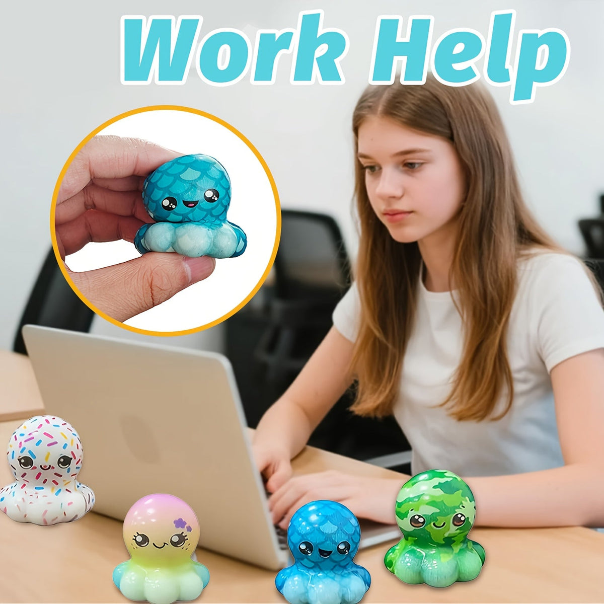Octopus Squishy Toy 16 Piece Set Random Style Bulk Party Favors Gift Bag Fillers Classroom Rewards Halloween Christmas Valentine Easter Holiday Gift for Kids