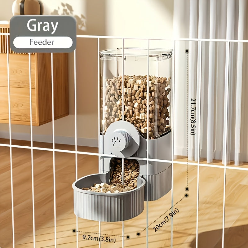 Hanging Cage Pet Feeder & Water Dispenser Set – 2-Piece Gravity Auto Feeding & Drinking Bowl for Cats, Dogs & Rabbits, Large Capacity Cage Mount Food & Water Bowl Combo