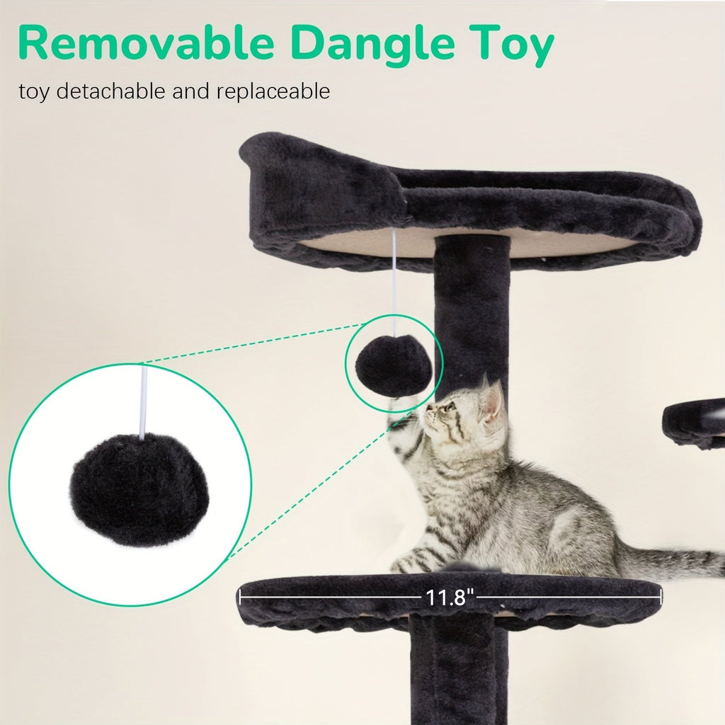 Multi-Level Cat Tree Tower with Scratching Post – Indoor Kitten Activity Center Playhouse, Easy to Assemble, Available in 22"/54"/60"/70" Heights & 7 Colors, Perfect Cat Gift