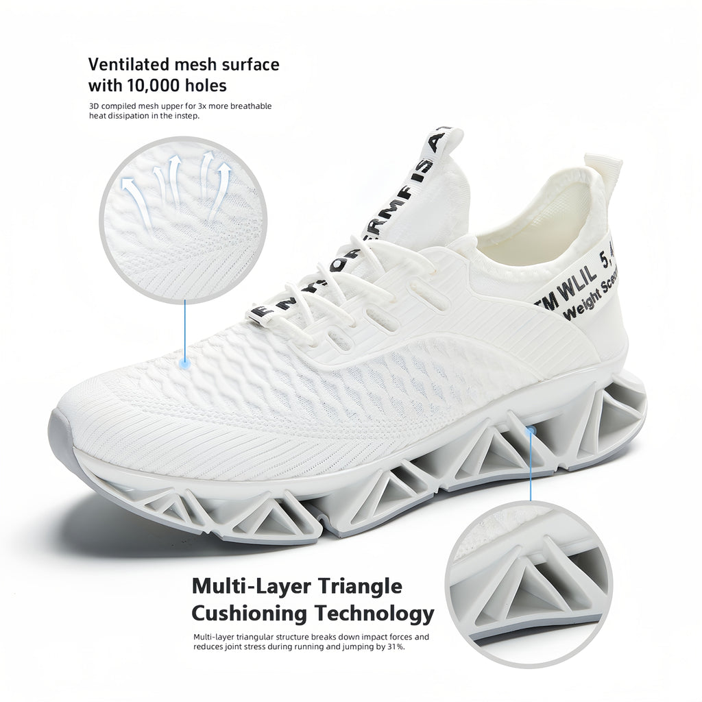 Men's Lightweight Breathable Running Shoes Non-Slip TPU Sole EVA Cushion Lace-Up Low Top Sneakers 3 Colors Sizes US 7.5-13 All-Season Wear-Resistant Training Casual Athletic Shoes