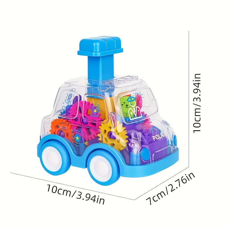 Transparent Gear Pull Back Toy Car for Kids – Educational See-Through Engine Car Model for Boys & Girls | Birthday Christmas Halloween Gift, Available in Yellow, Blue & Red