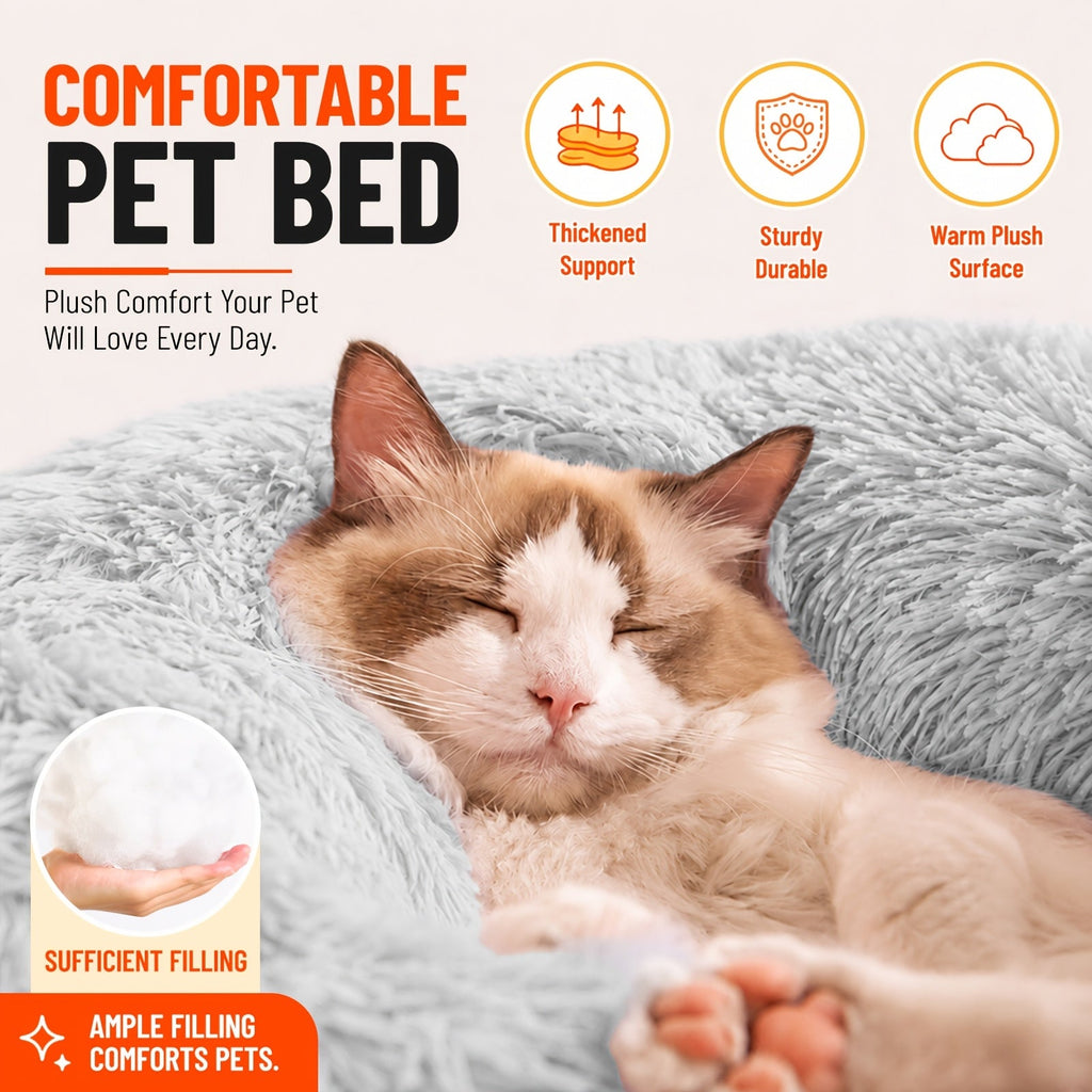 Shell Shaped Pet Bed Semi-Enclosed Warming Nest – Upgraded Thickened Version 2.0 with Soft PP Sponge & Oxford Fabric, Cozy Winter Dog House for Cats & Puppies, Small Medium Large Indoor Pet Cave Bed