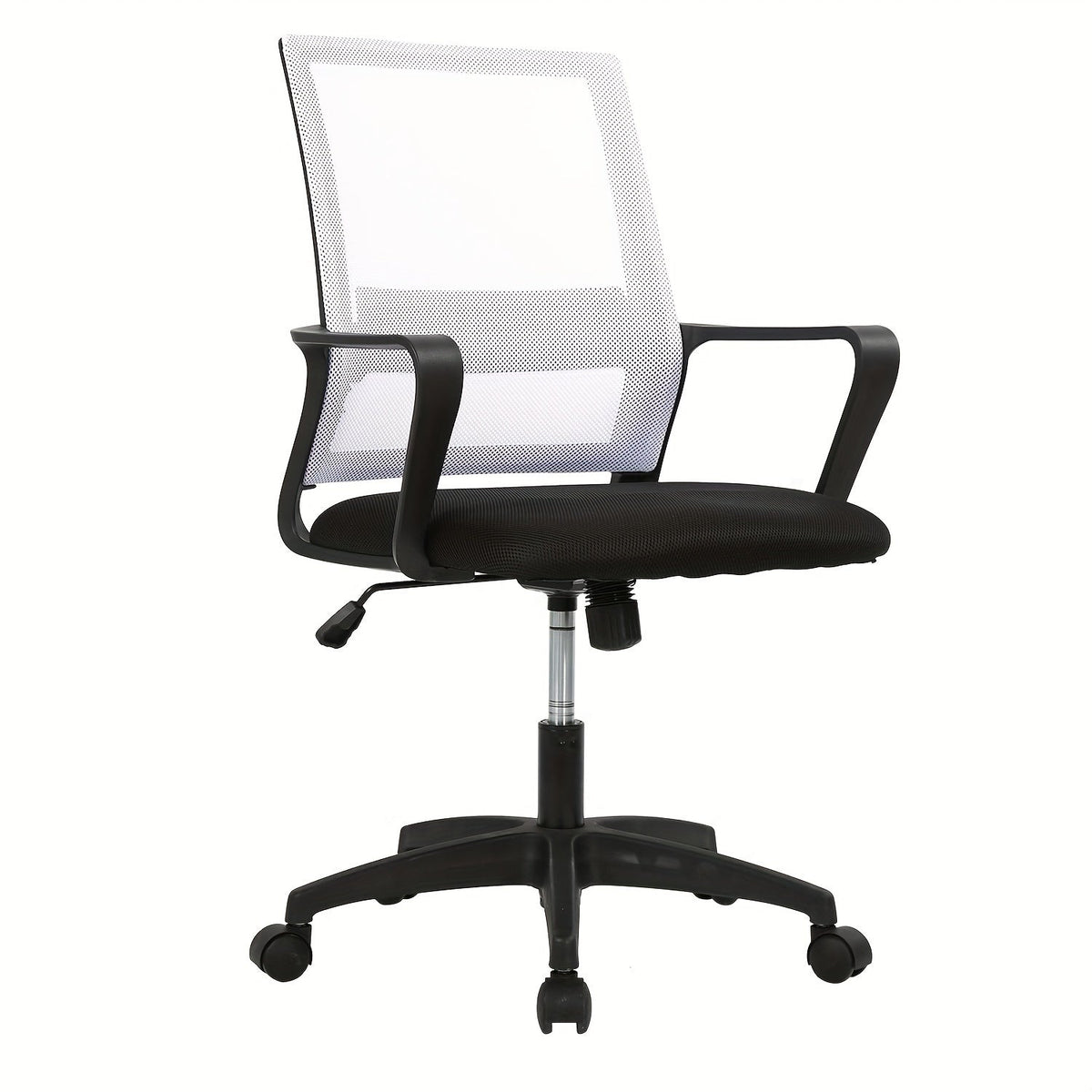 Mid-Back Mesh Ergonomic Office Chair 360° Swivel 5-Wheel Base Lumbar Support Computer Desk Chair for Home Office - 250 LBS Capacity in Black Grey Blue White Pink