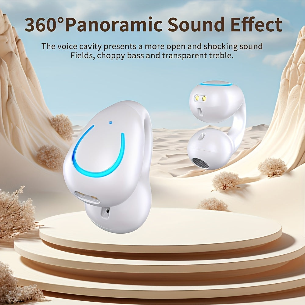 Open-Ear Wireless Earphones Bluetooth 5.4 TWS 360 Degree Ambient Awareness ENC Clear Calls Touch Control All-Day Comfort Sport Fitness Earbuds Secure Fit Truly Open Design
