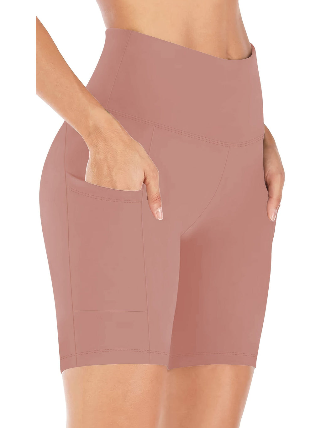 Women's High Waist Yoga Shorts – 4-Way Stretch Sweat-Wicking Athletic Shorts with Elastic Waistband & Side Pockets for Running, Cycling & Training – Black, Dark Gray & Navy, Sizes S-XXL