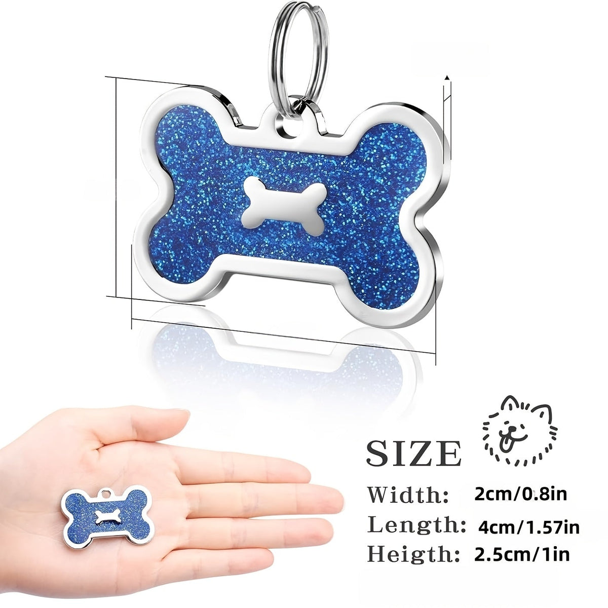 Personalized Pet ID Tag - Engravable Dog & Cat Collar Tag with Name, Phone & Info, Fits Small Medium Large Dogs & Cats, 6 Colors, Durable Everyday Pet ID Tag for Safety & Style