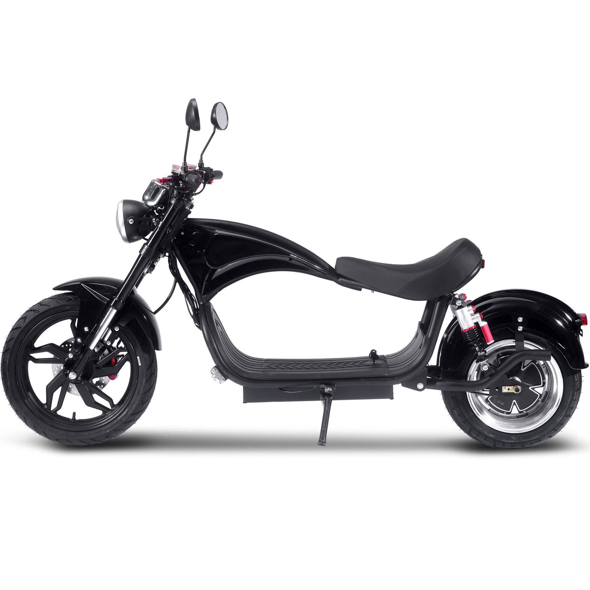 MotoTec Raven 60V 2500W Lithium Electric Scooter – 28 MPH, 35–50 Mile Range, 30Ah Battery, Hydraulic Brakes, Front & Rear LED, Mirrors & Horn – High-Performance Adult Electric Moped Scooter