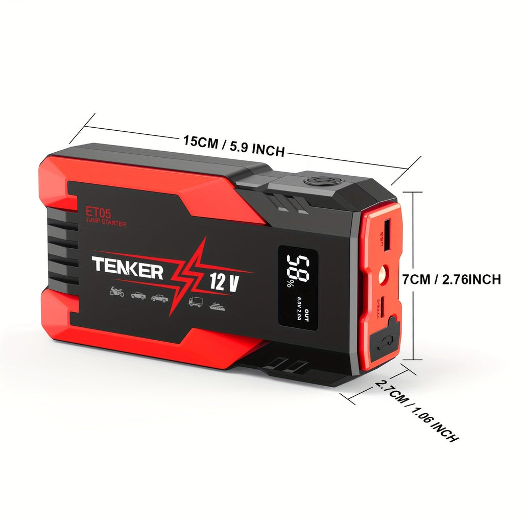 4000A/6000A Car Jump Starter with 150 PSI Air Compressor – 2-in-1 Portable Battery Booster & Tire Inflator, USB Fast Charge Power Bank, 3-Mode Flashlight for Cars, Trucks, Motorcycles & SUVs