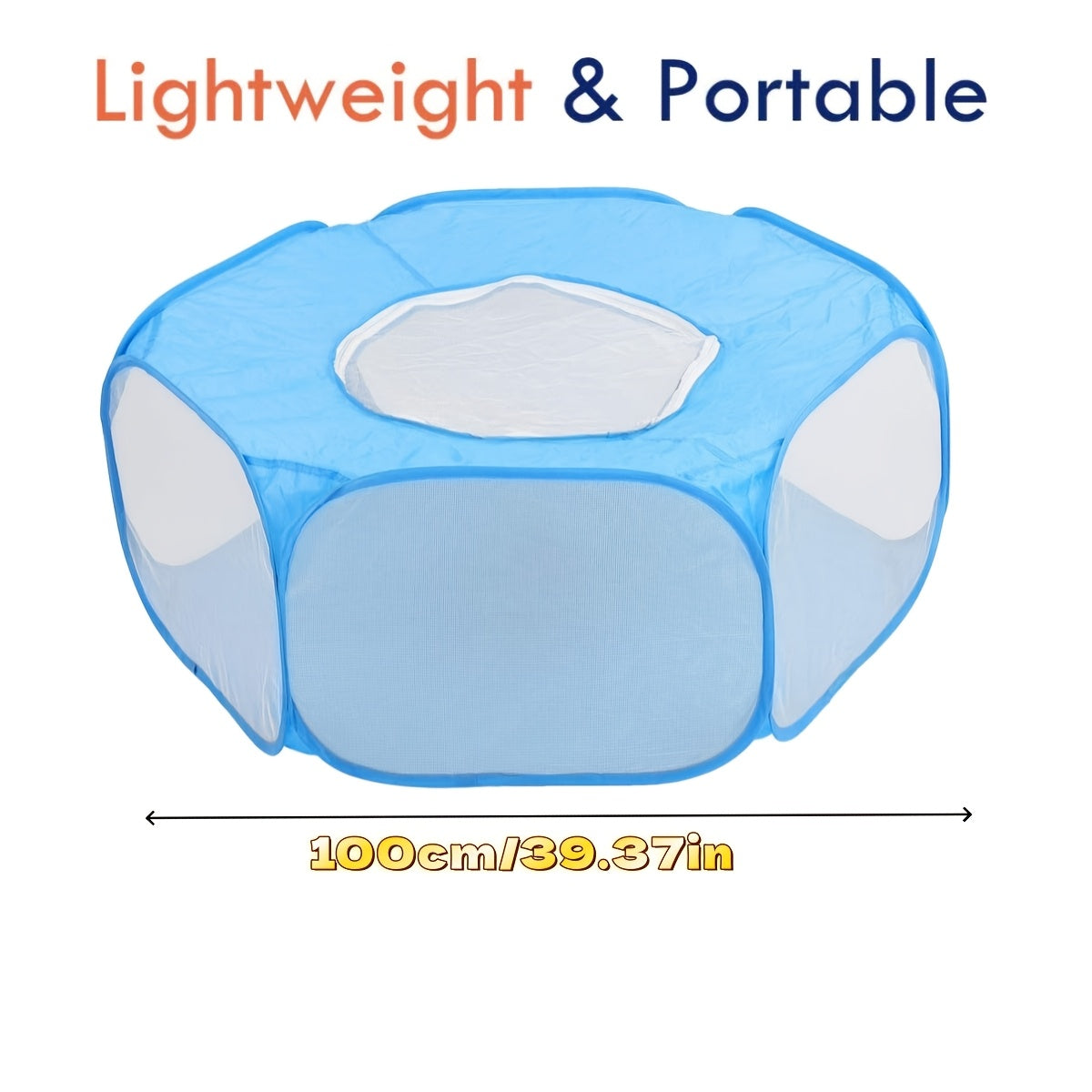 Portable Folding Small Pet Playpen Cage Tent with Top Cover, Breathable Indoor Outdoor Enclosure for Guinea Pigs, Rabbits, Hamsters, Hedgehogs, Cats & Puppies, Lightweight Collapsible Pet Fence