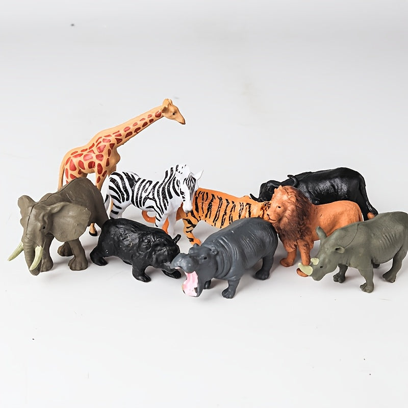 12pcs Realistic Mini Wildlife Animal Figurines Set Jungle Zoo Animal Statue Toys for Kids Toddlers Party Favors Easter Eggs Christmas Birthday Gifts